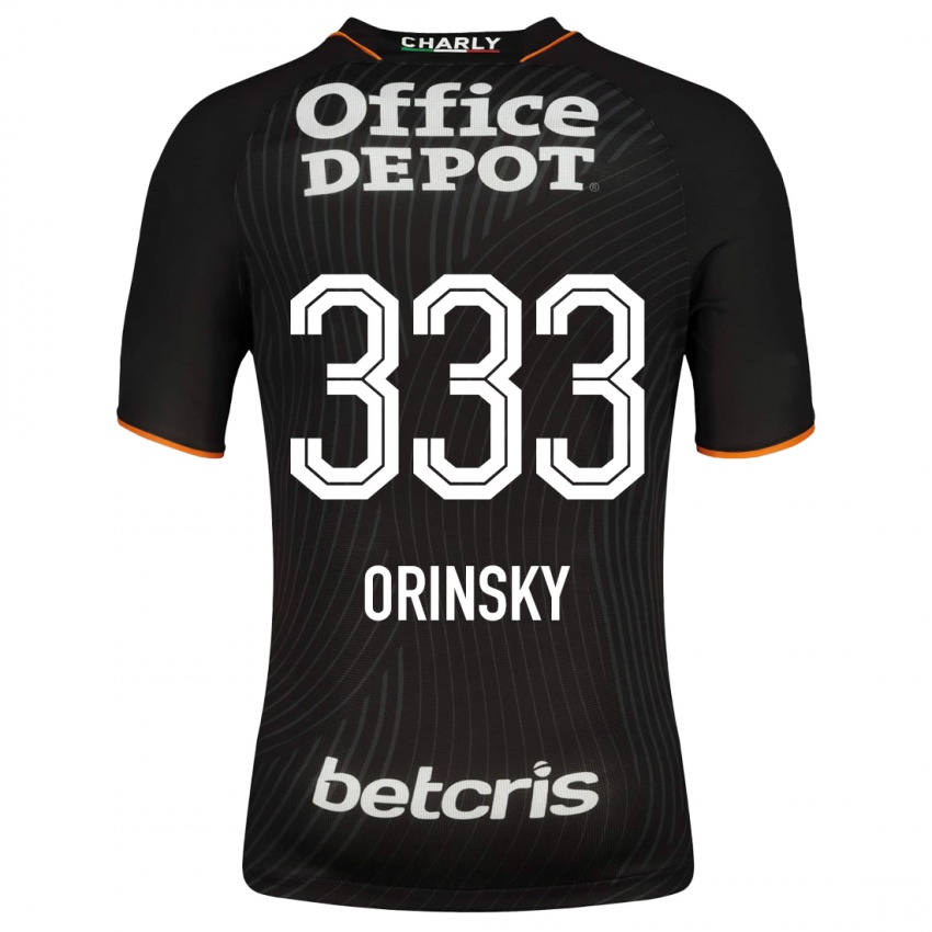 Mujer Camiseta Edson Orinsky #333 Negro 2ª Equipación 2023/24 La Camisa Chile