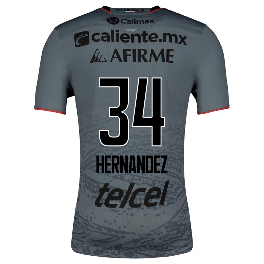 Mujer Camiseta Kimberly Hernandez #34 Gris 2ª Equipación 2023/24 La Camisa Chile