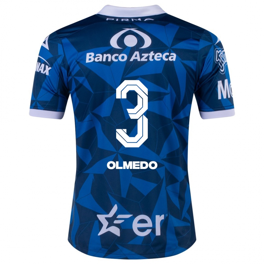 Mujer Camiseta Sebastián Olmedo #3 Azul 2ª Equipación 2023/24 La Camisa Chile
