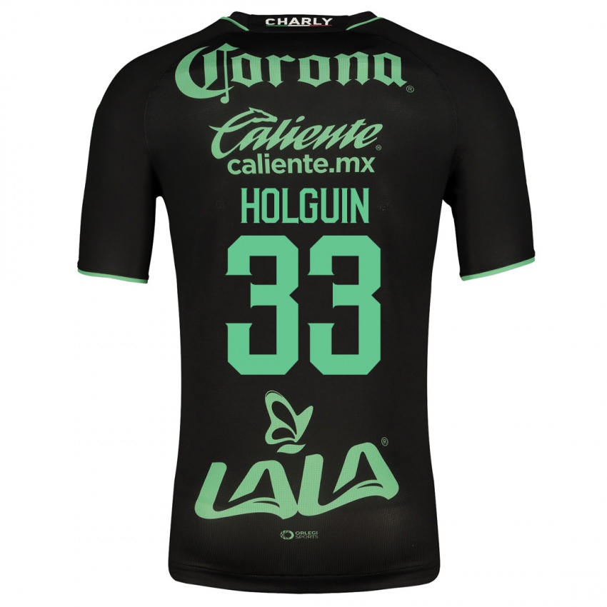 Mujer Camiseta Héctor Holguín #33 Negro 2ª Equipación 2023/24 La Camisa Chile