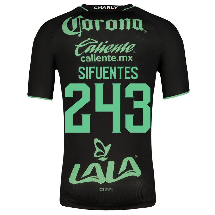 Mujer Camiseta José Sifuentes #243 Negro 2ª Equipación 2023/24 La Camisa Chile
