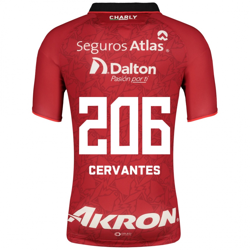 Mujer Camiseta Daniel Cervantes #206 Rojo 2ª Equipación 2023/24 La Camisa Chile