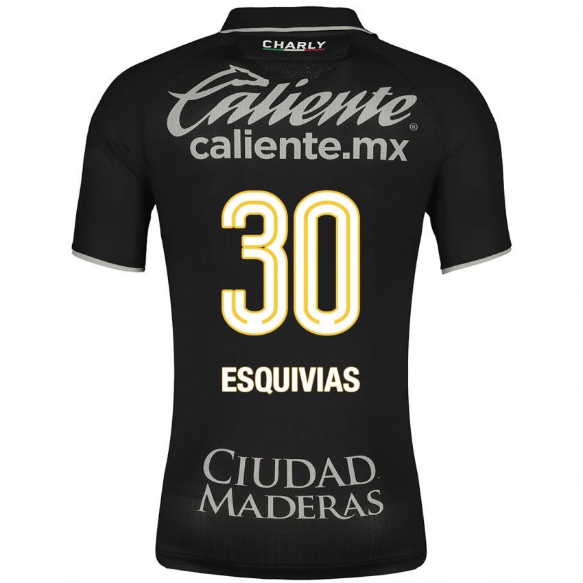 Mujer Camiseta Isabela Esquivias #30 Negro 2ª Equipación 2023/24 La Camisa Chile