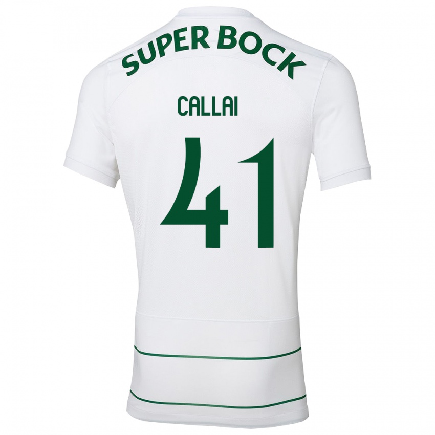 Mujer Camiseta Diego Callai #41 Blanco 2ª Equipación 2023/24 La Camisa Chile