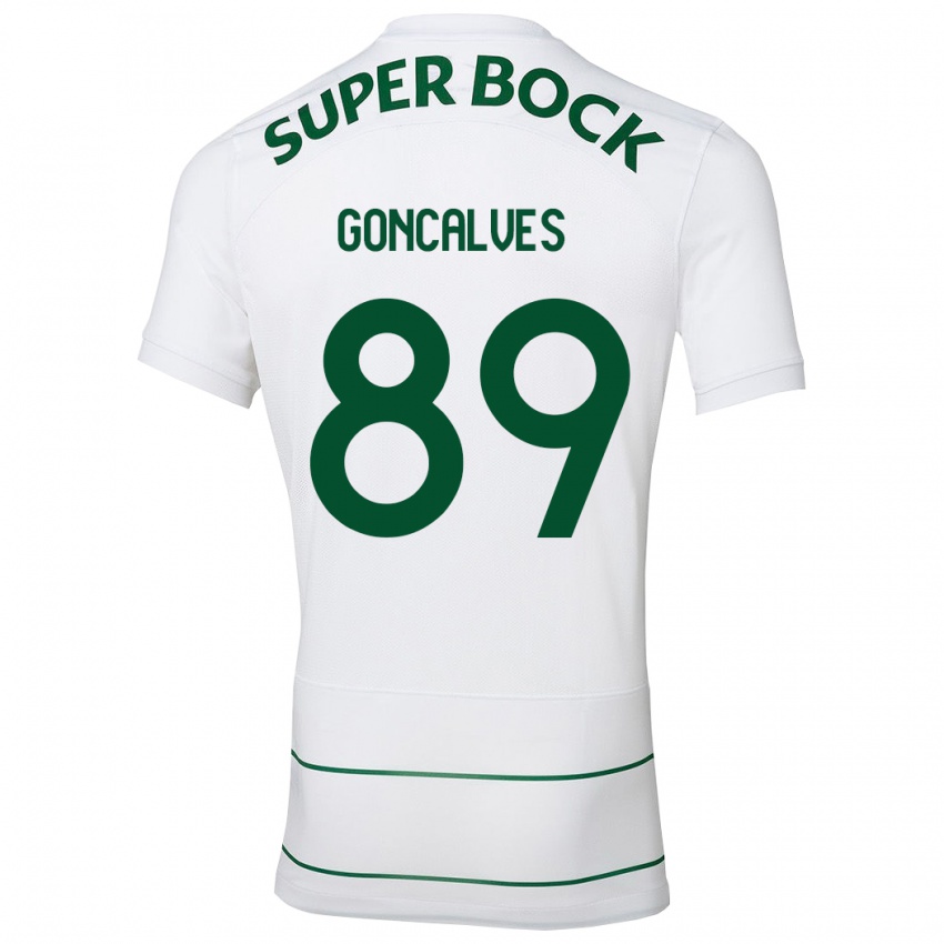 Mujer Camiseta Andre Goncalves #89 Blanco 2ª Equipación 2023/24 La Camisa Chile