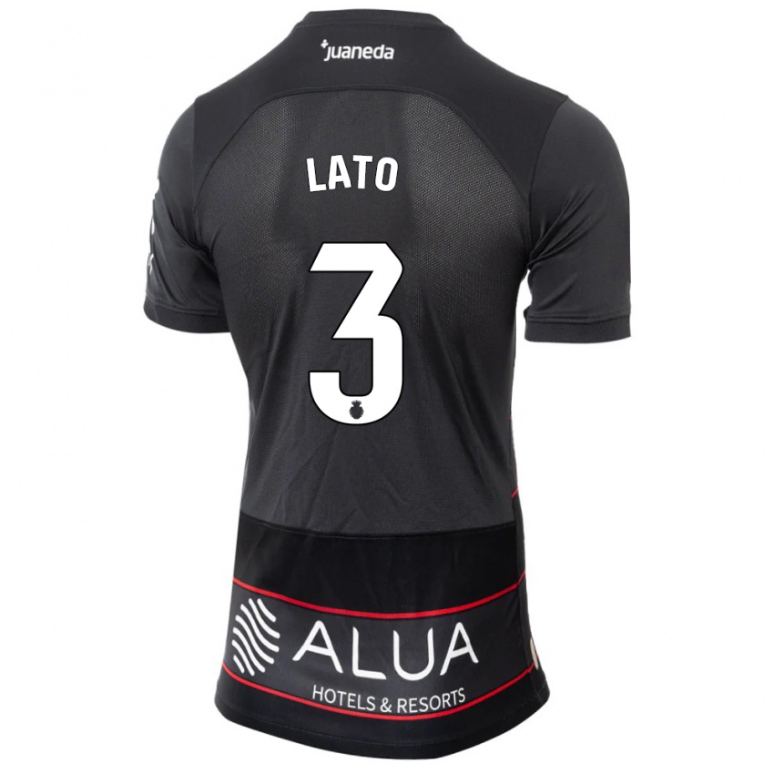 Mujer Camiseta Toni Lato #3 Negro 2ª Equipación 2023/24 La Camisa Chile