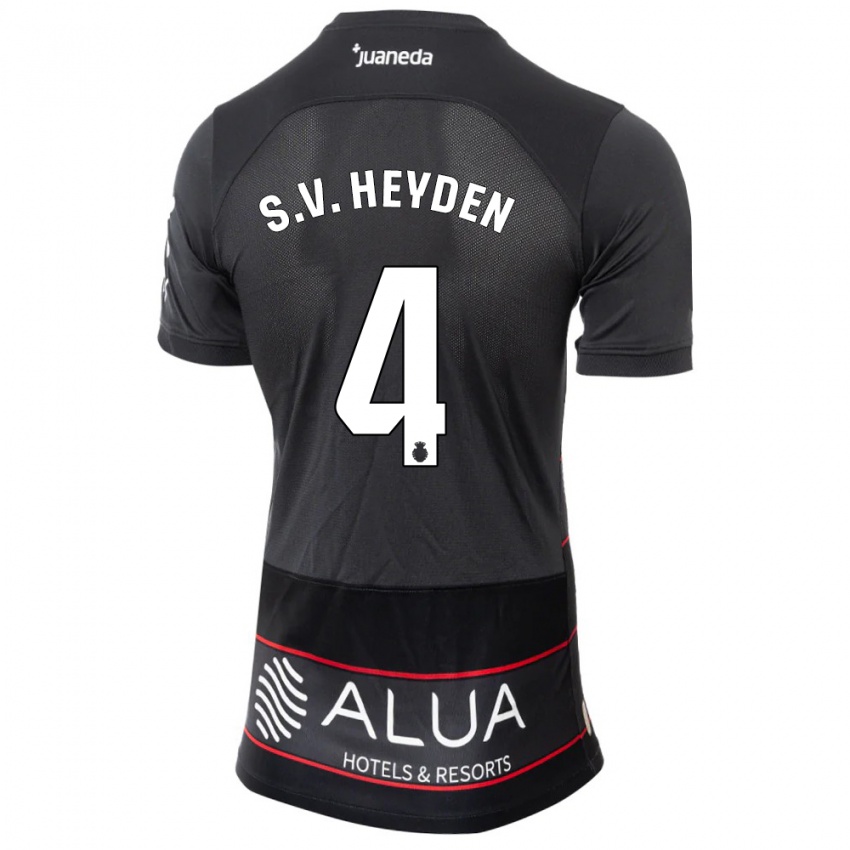 Mujer Camiseta Siebe Van Der Heyden #4 Negro 2ª Equipación 2023/24 La Camisa Chile