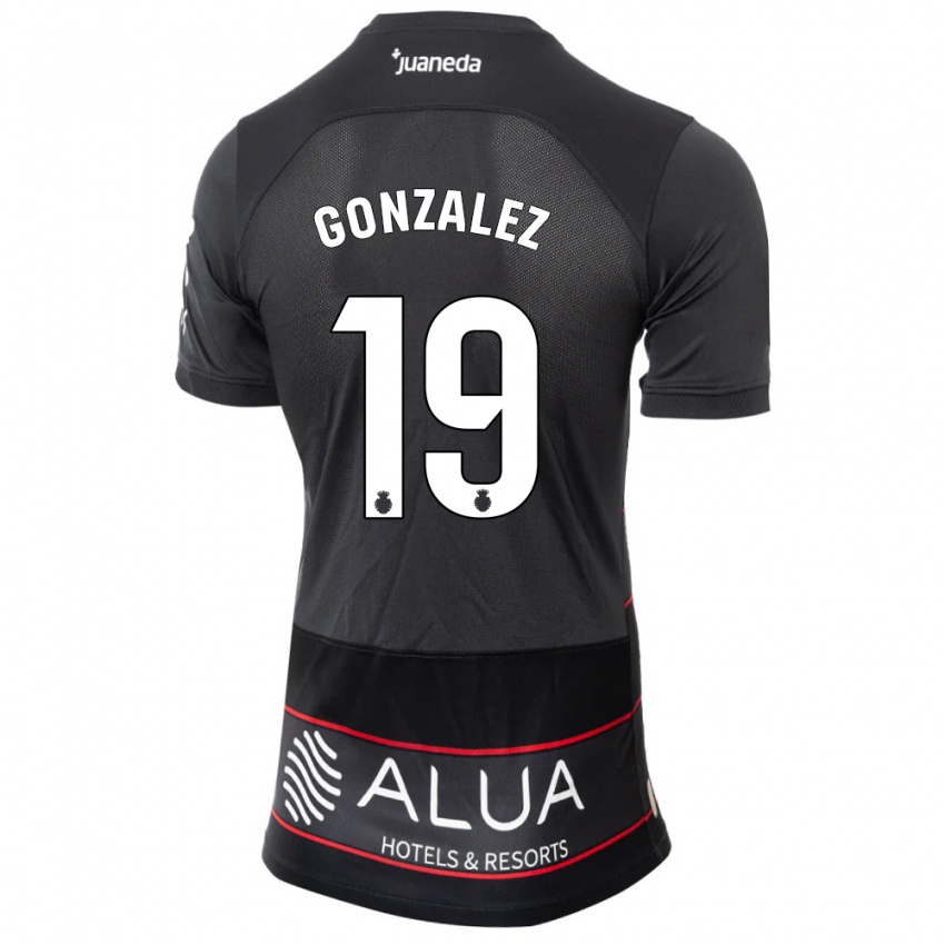Mujer Camiseta Adrià González #19 Negro 2ª Equipación 2023/24 La Camisa Chile