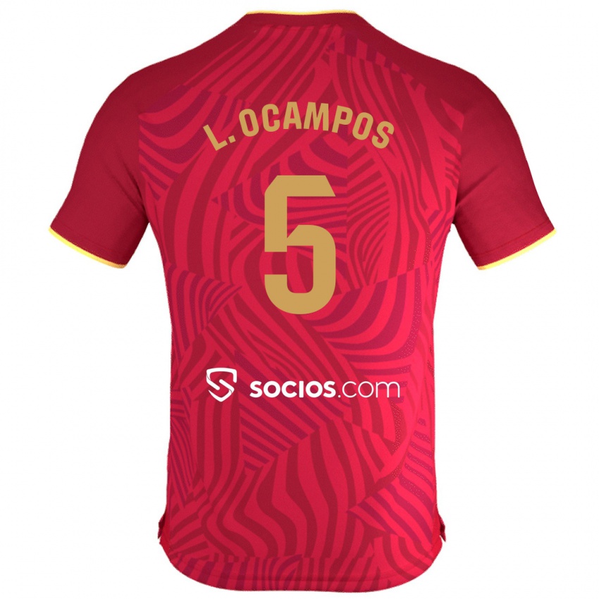 Mujer Camiseta Lucas Ocampos #5 Rojo 2ª Equipación 2023/24 La Camisa Chile