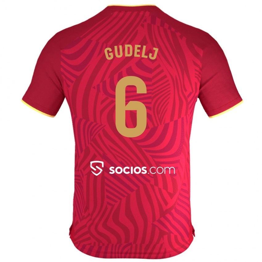 Mujer Camiseta Nemanja Gudelj #6 Rojo 2ª Equipación 2023/24 La Camisa Chile