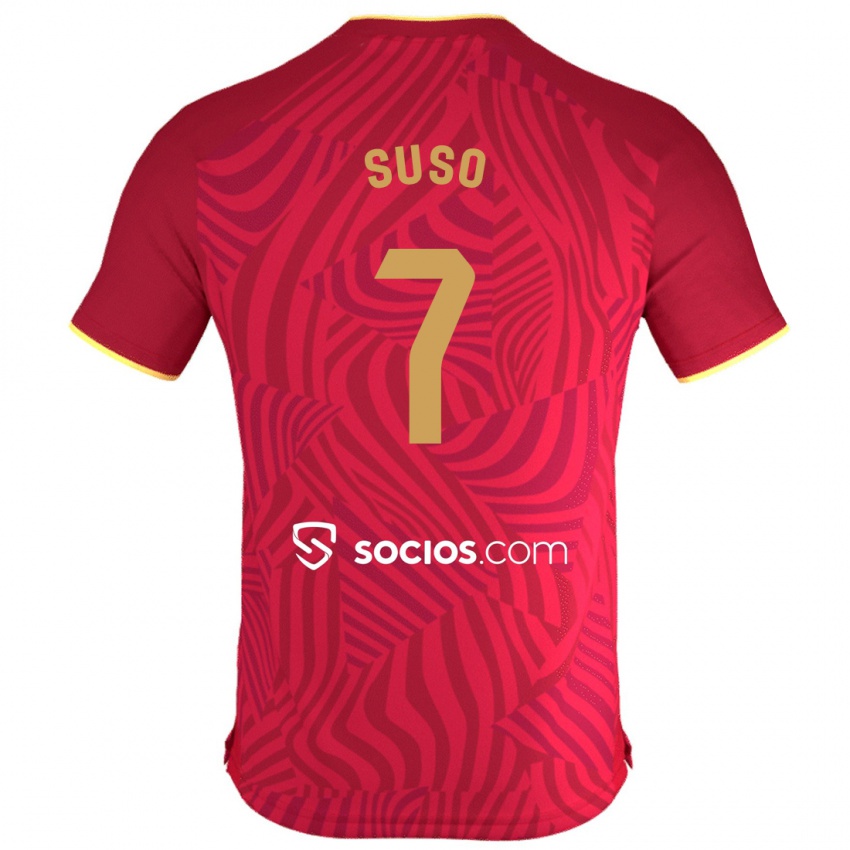 Mujer Camiseta Suso #7 Rojo 2ª Equipación 2023/24 La Camisa Chile