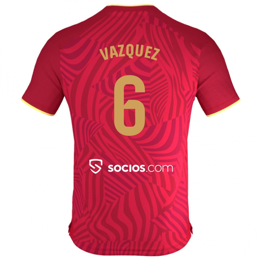 Mujer Camiseta Manolo Vazquez #6 Rojo 2ª Equipación 2023/24 La Camisa Chile