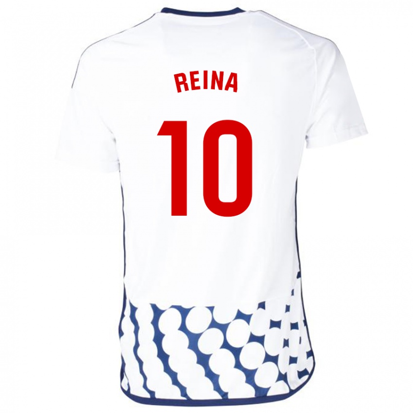 Mujer Camiseta Alberto Reina #10 Blanco 2ª Equipación 2023/24 La Camisa Chile