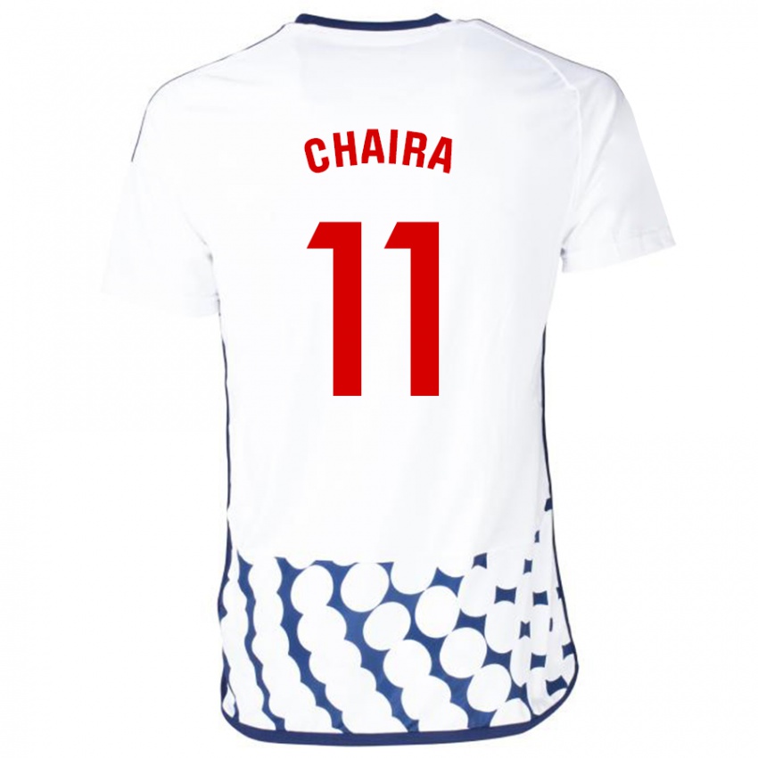 Mujer Camiseta Ilyas Chaira #11 Blanco 2ª Equipación 2023/24 La Camisa Chile