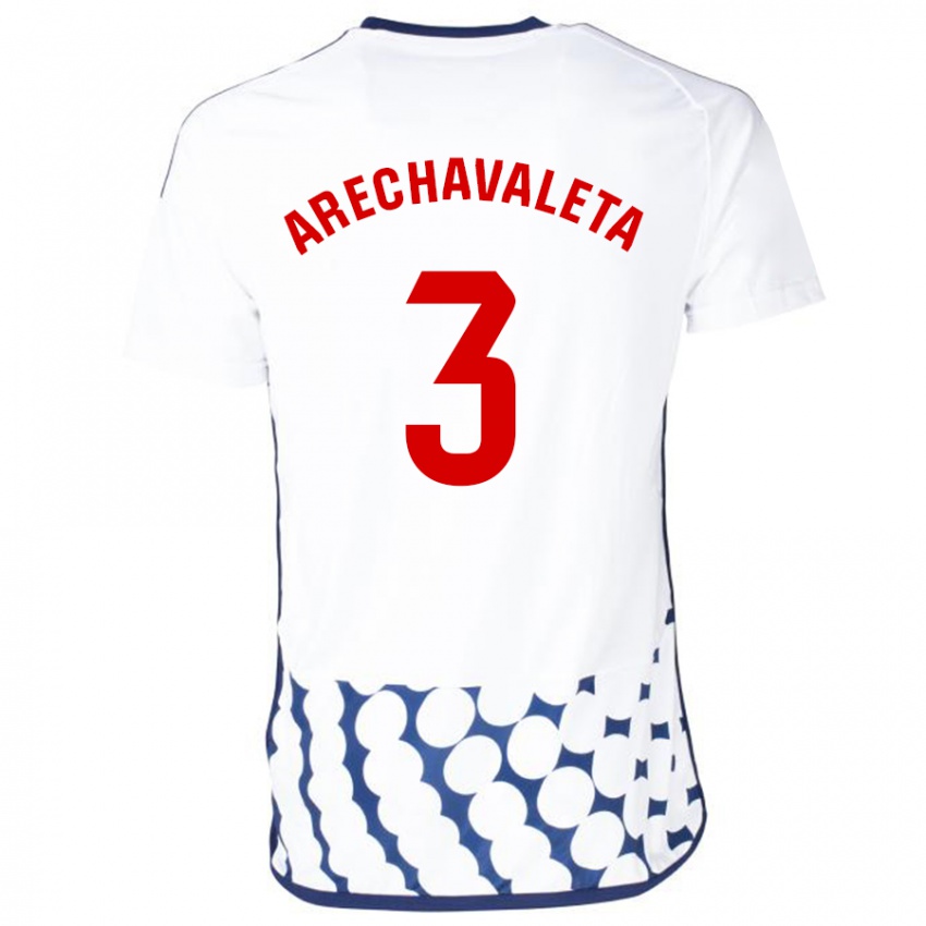 Mujer Camiseta Jorge Arechavaleta #3 Blanco 2ª Equipación 2023/24 La Camisa Chile