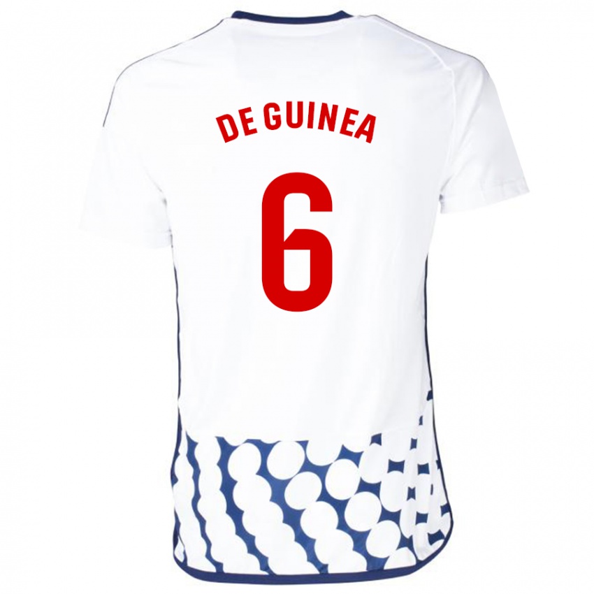 Mujer Camiseta Asier Ortiz De Guinea #6 Blanco 2ª Equipación 2023/24 La Camisa Chile