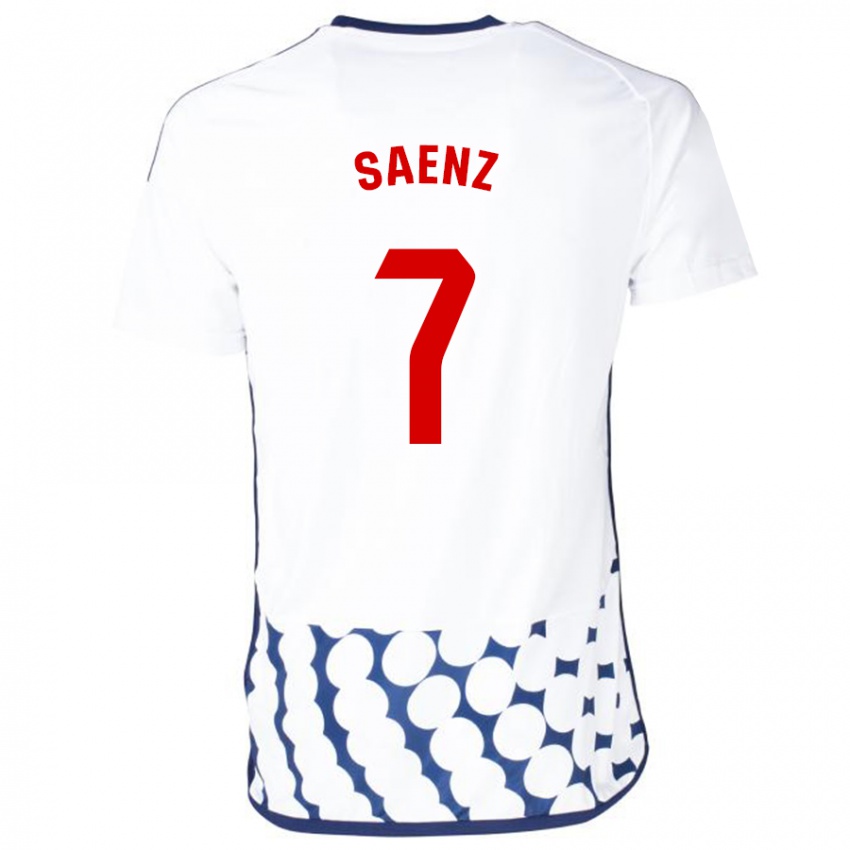 Mujer Camiseta Raúl Sáenz #7 Blanco 2ª Equipación 2023/24 La Camisa Chile