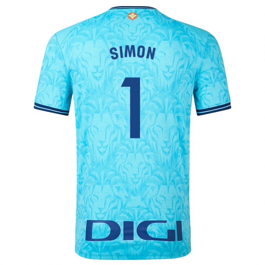 Mujer Camiseta Unai Simon #1 Cielo Azul 2ª Equipación 2023/24 La Camisa Chile