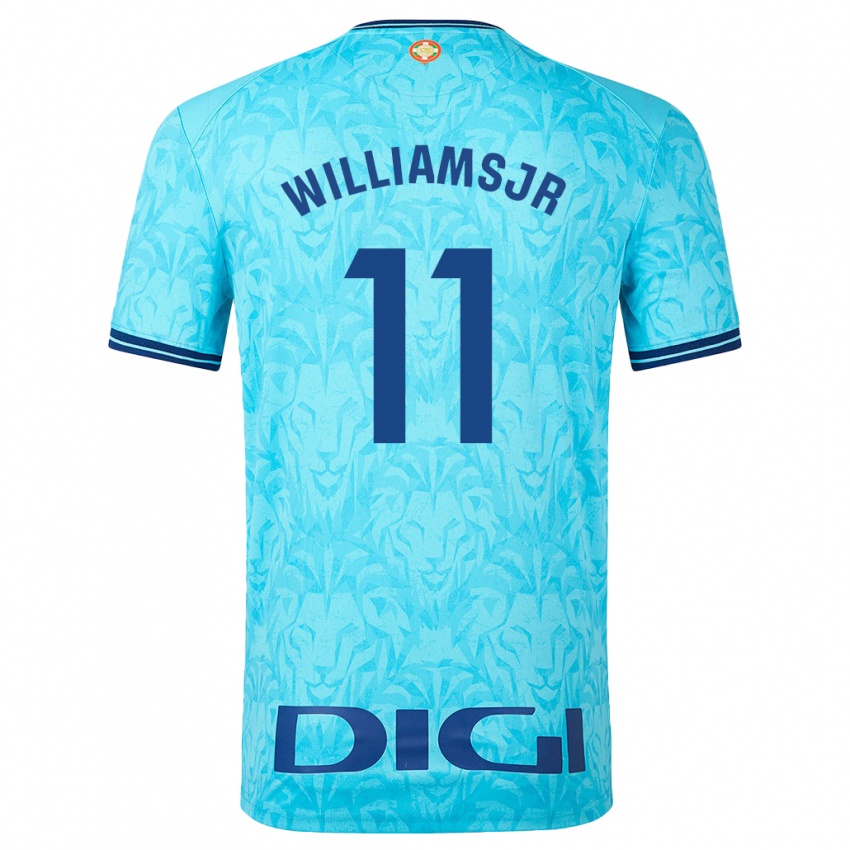 Mujer Camiseta Nico Williams #11 Cielo Azul 2ª Equipación 2023/24 La Camisa Chile