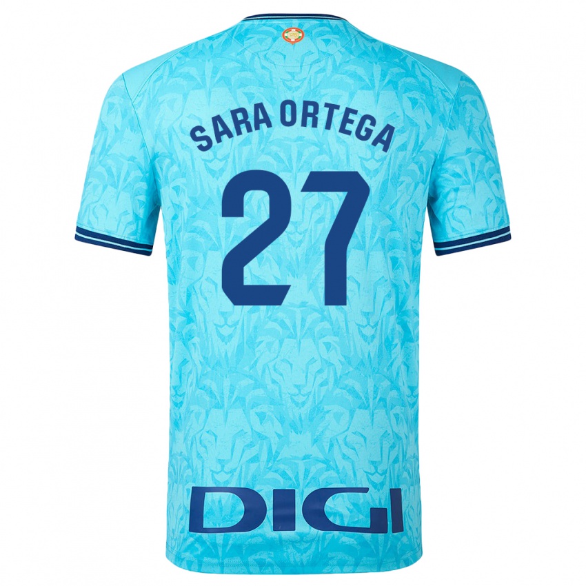 Mujer Camiseta Sara Ortega Ruiz #27 Cielo Azul 2ª Equipación 2023/24 La Camisa Chile