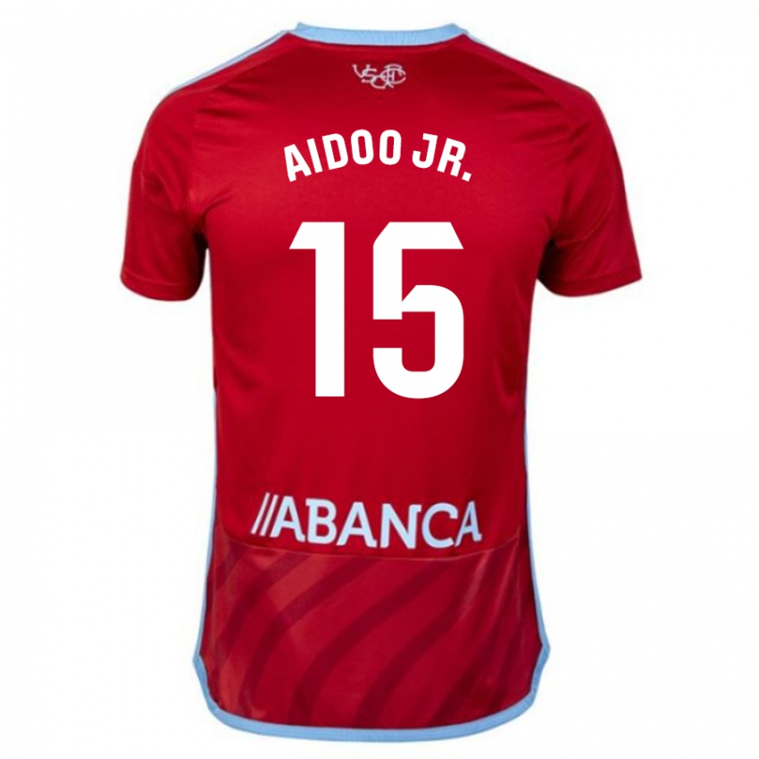 Mujer Camiseta Joseph Aidoo #15 Rojo 2ª Equipación 2023/24 La Camisa Chile