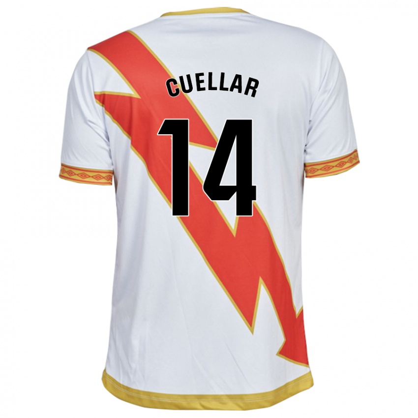 Niño Camiseta Alberto Cuéllar #14 Blanco 1ª Equipación 2023/24 La Camisa Chile