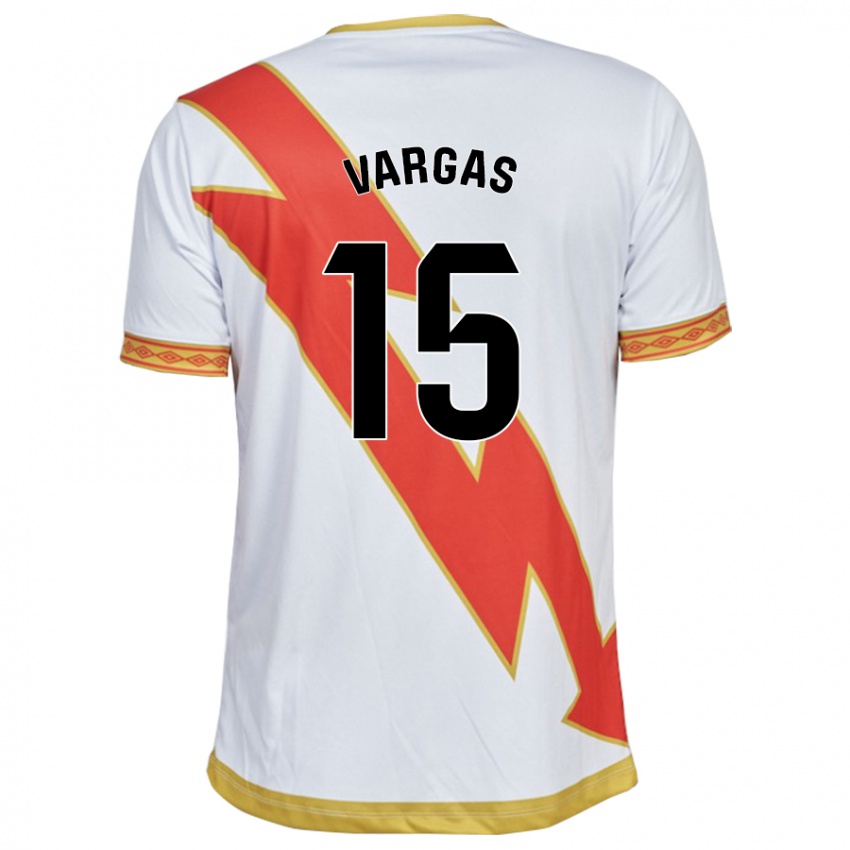 Niño Camiseta Rosario Vargas Sarasqueta #15 Blanco 1ª Equipación 2023/24 La Camisa Chile