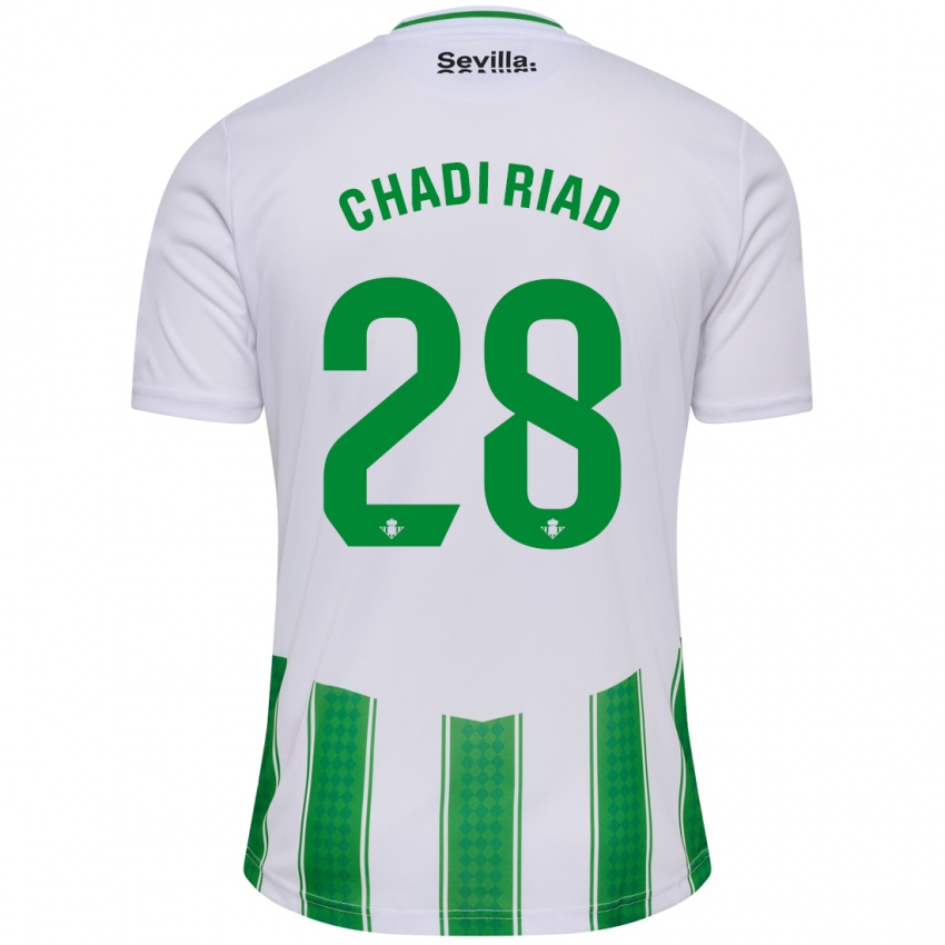 Niño Camiseta Chadi Riad #28 Blanco 1ª Equipación 2023/24 La Camisa Chile