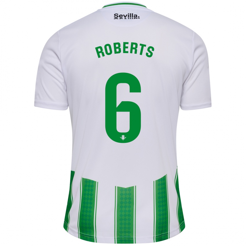 Niño Camiseta Rhiannon Roberts #6 Blanco 1ª Equipación 2023/24 La Camisa Chile
