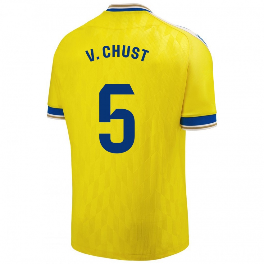 Niño Camiseta Victor Chust #5 Amarillo 1ª Equipación 2023/24 La Camisa Chile