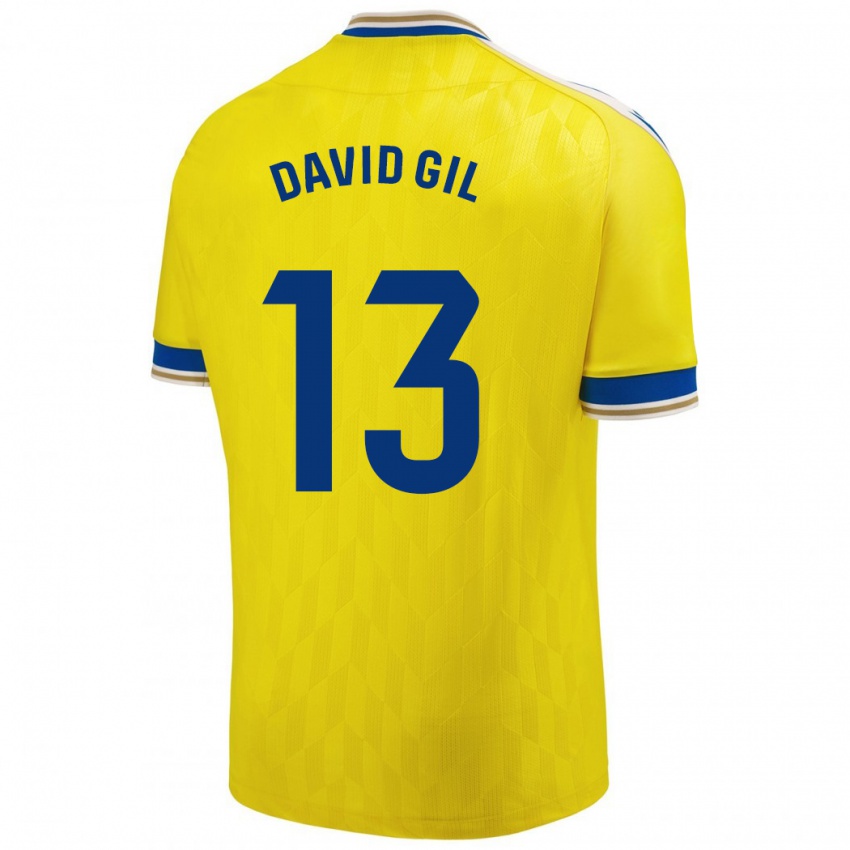 Niño Camiseta David Gil #13 Amarillo 1ª Equipación 2023/24 La Camisa Chile