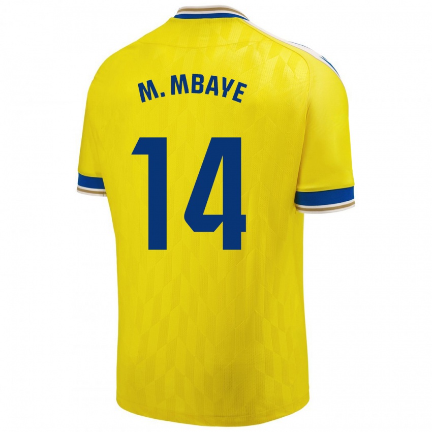 Niño Camiseta Momo Mbaye #14 Amarillo 1ª Equipación 2023/24 La Camisa Chile