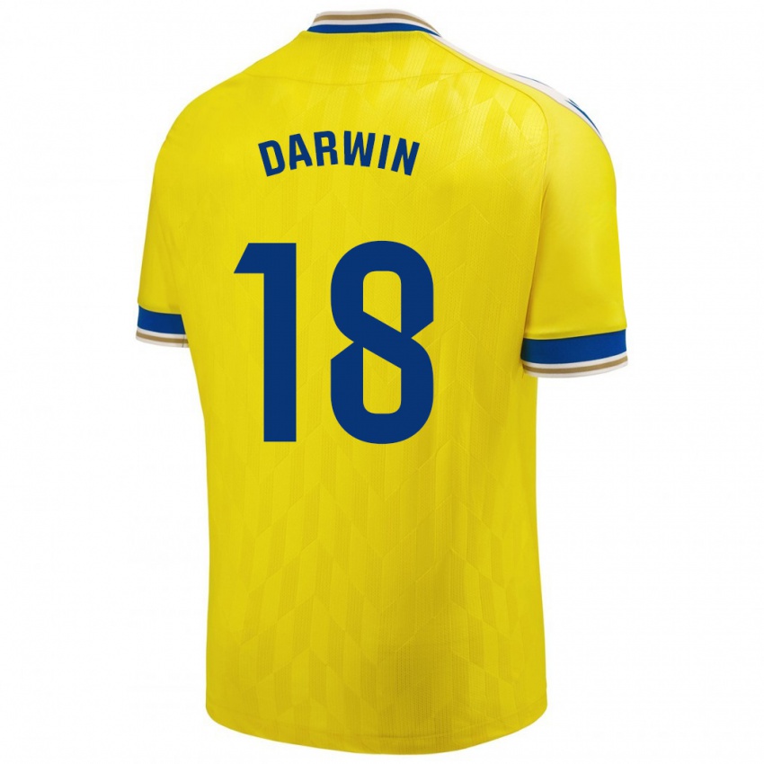 Niño Camiseta Darwin Machís #18 Amarillo 1ª Equipación 2023/24 La Camisa Chile