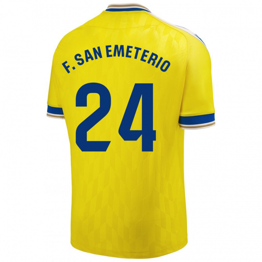 Niño Camiseta Fede San Emeterio #24 Amarillo 1ª Equipación 2023/24 La Camisa Chile