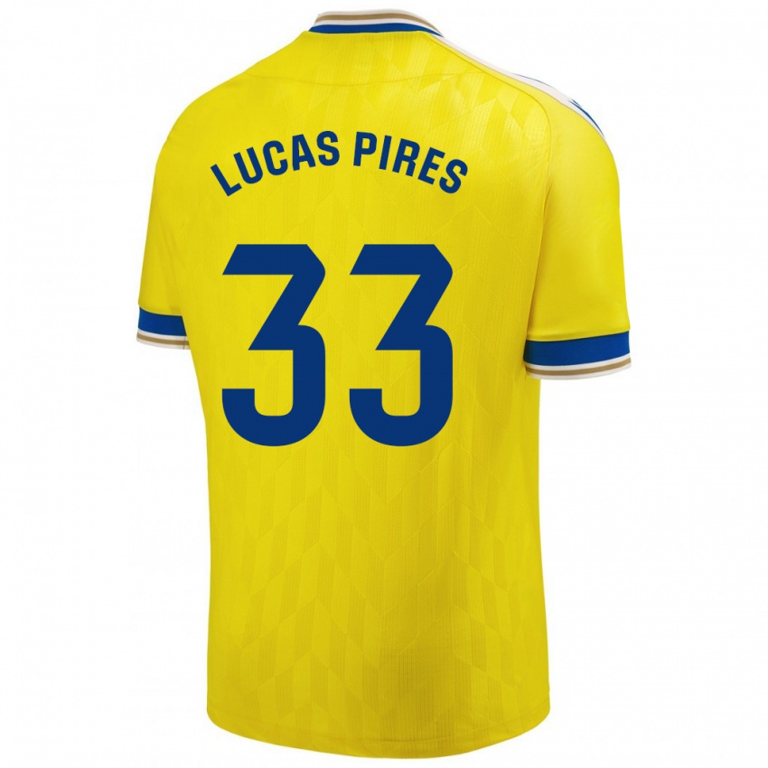 Niño Camiseta Lucas Pires #33 Amarillo 1ª Equipación 2023/24 La Camisa Chile
