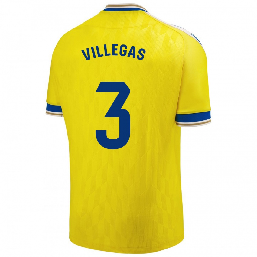 Niño Camiseta Virginia Villegas Rico #3 Amarillo 1ª Equipación 2023/24 La Camisa Chile