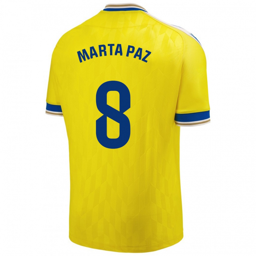 Niño Camiseta Marta Milagros Paz Cruz #8 Amarillo 1ª Equipación 2023/24 La Camisa Chile