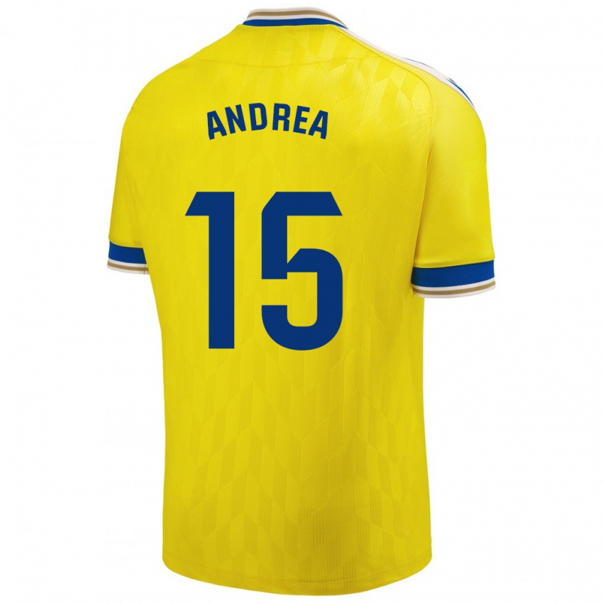 Niño Camiseta Andrea Sánchez Moreno #15 Amarillo 1ª Equipación 2023/24 La Camisa Chile