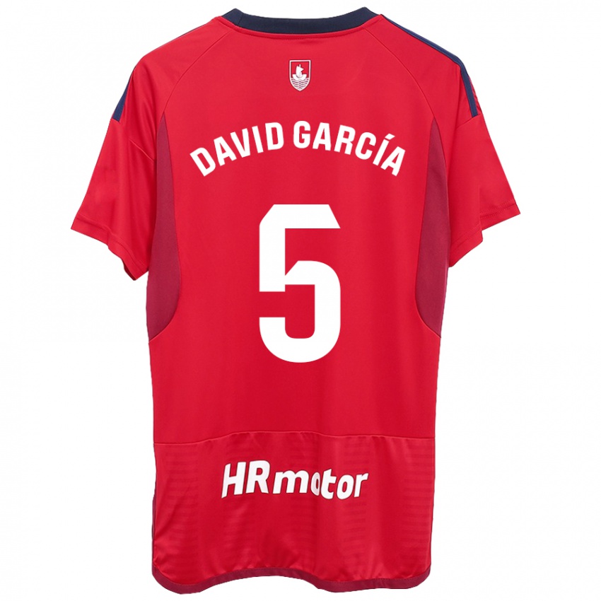 Niño Camiseta David García #5 Rojo 1ª Equipación 2023/24 La Camisa Chile