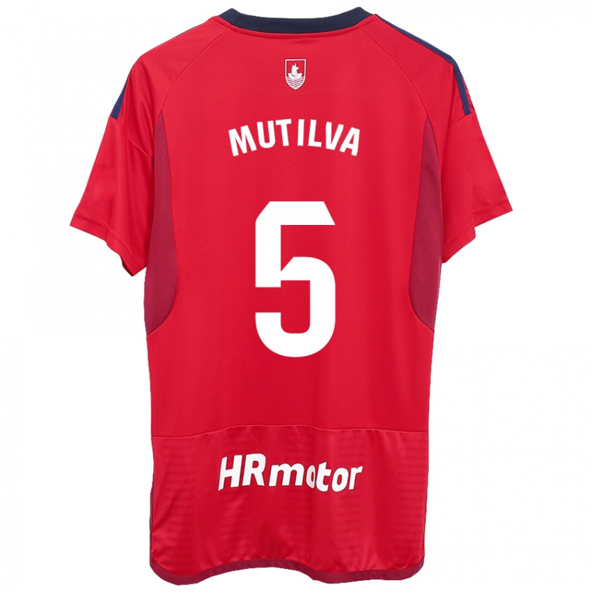 Niño Camiseta Christian Mutilva #5 Rojo 1ª Equipación 2023/24 La Camisa Chile