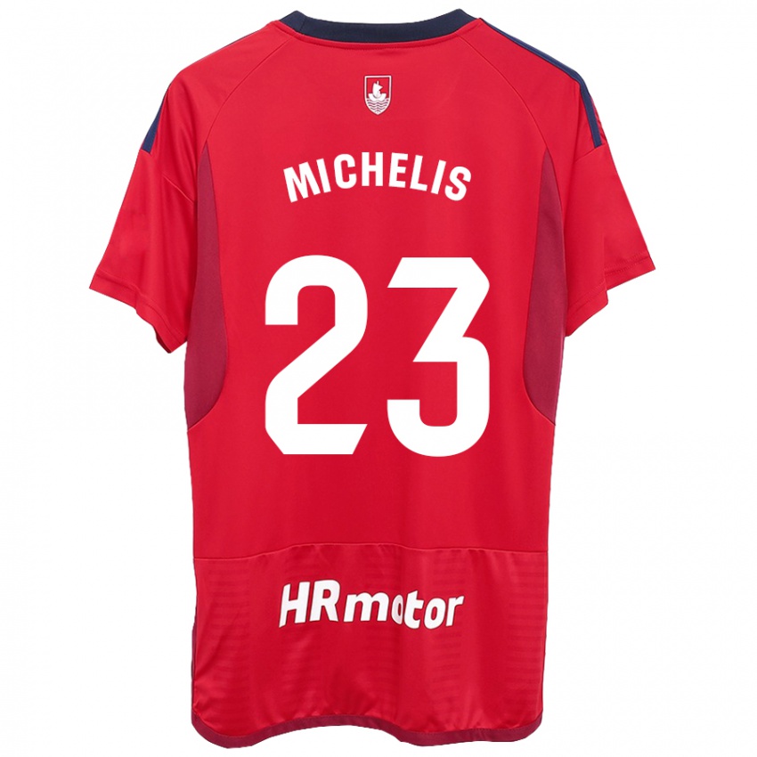 Niño Camiseta Nikolaos Michelis #23 Rojo 1ª Equipación 2023/24 La Camisa Chile