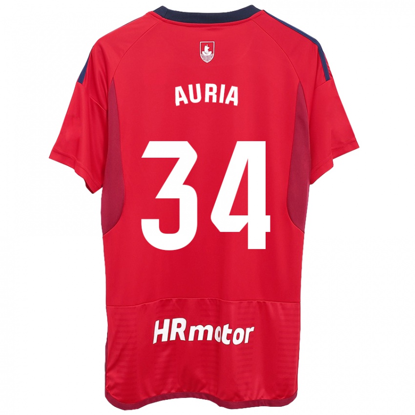 Niño Camiseta Miguel Auria #34 Rojo 1ª Equipación 2023/24 La Camisa Chile