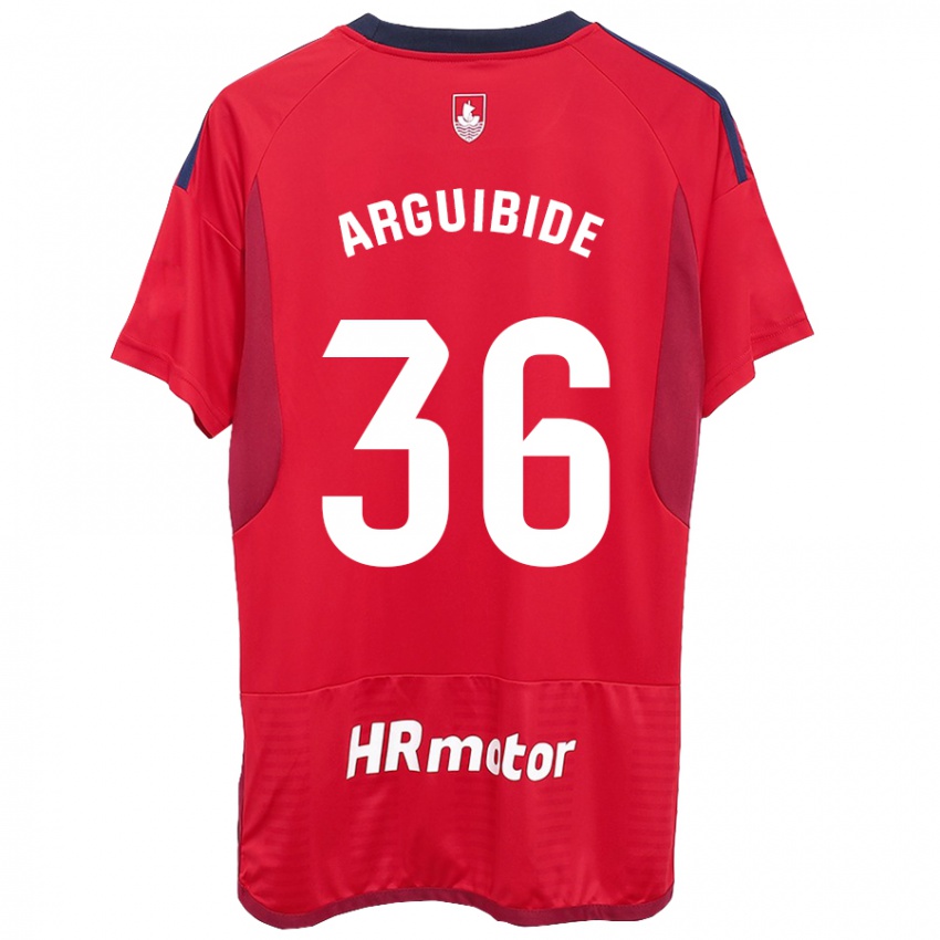 Niño Camiseta Iñigo Arguibide #36 Rojo 1ª Equipación 2023/24 La Camisa Chile