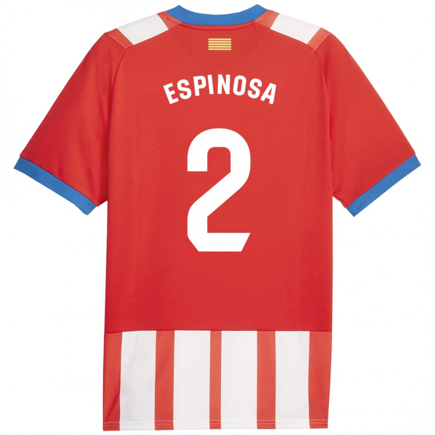 Niño Camiseta Bernardo Espinosa #2 Rojo Blanco 1ª Equipación 2023/24 La Camisa Chile