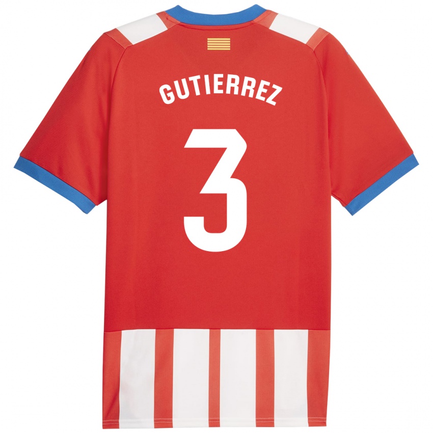 Niño Camiseta Miguel Gutierrez #3 Rojo Blanco 1ª Equipación 2023/24 La Camisa Chile