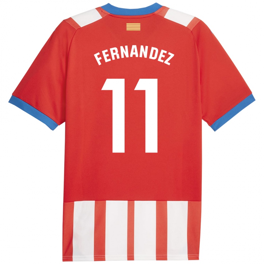 Niño Camiseta Valery Fernández #11 Rojo Blanco 1ª Equipación 2023/24 La Camisa Chile