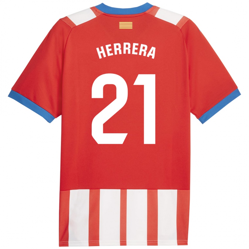 Niño Camiseta Yangel Herrera #21 Rojo Blanco 1ª Equipación 2023/24 La Camisa Chile