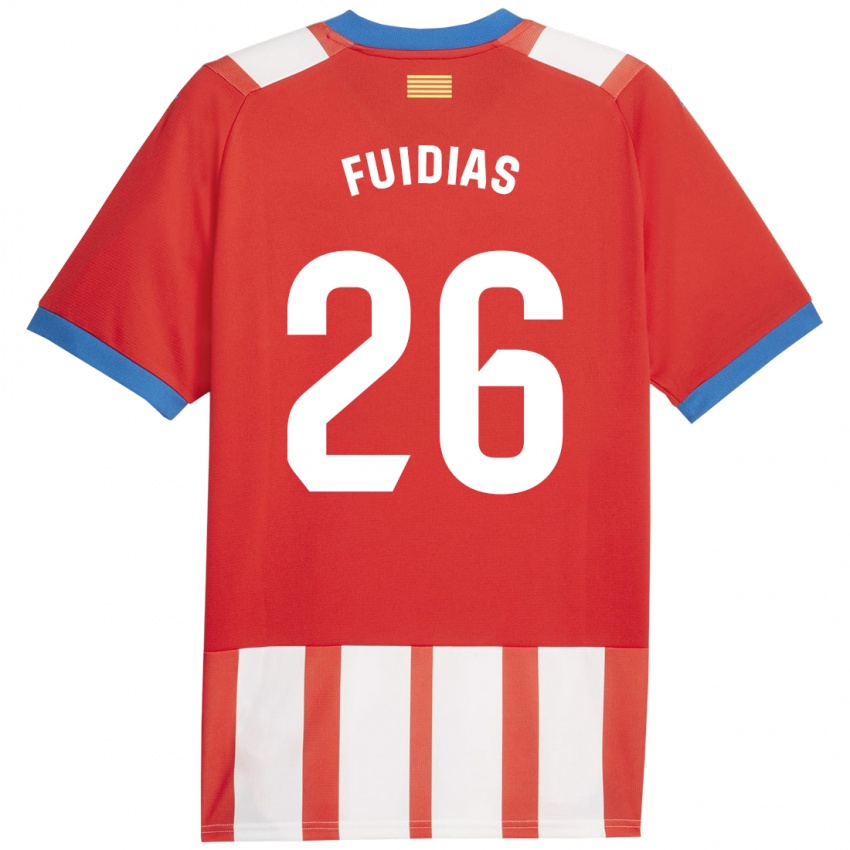 Niño Camiseta Toni Fuidias #26 Rojo Blanco 1ª Equipación 2023/24 La Camisa Chile