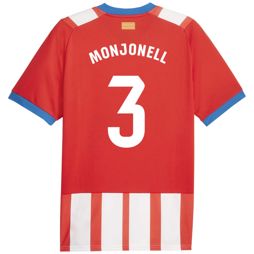 Niño Camiseta Eric Monjonell #3 Rojo Blanco 1ª Equipación 2023/24 La Camisa Chile