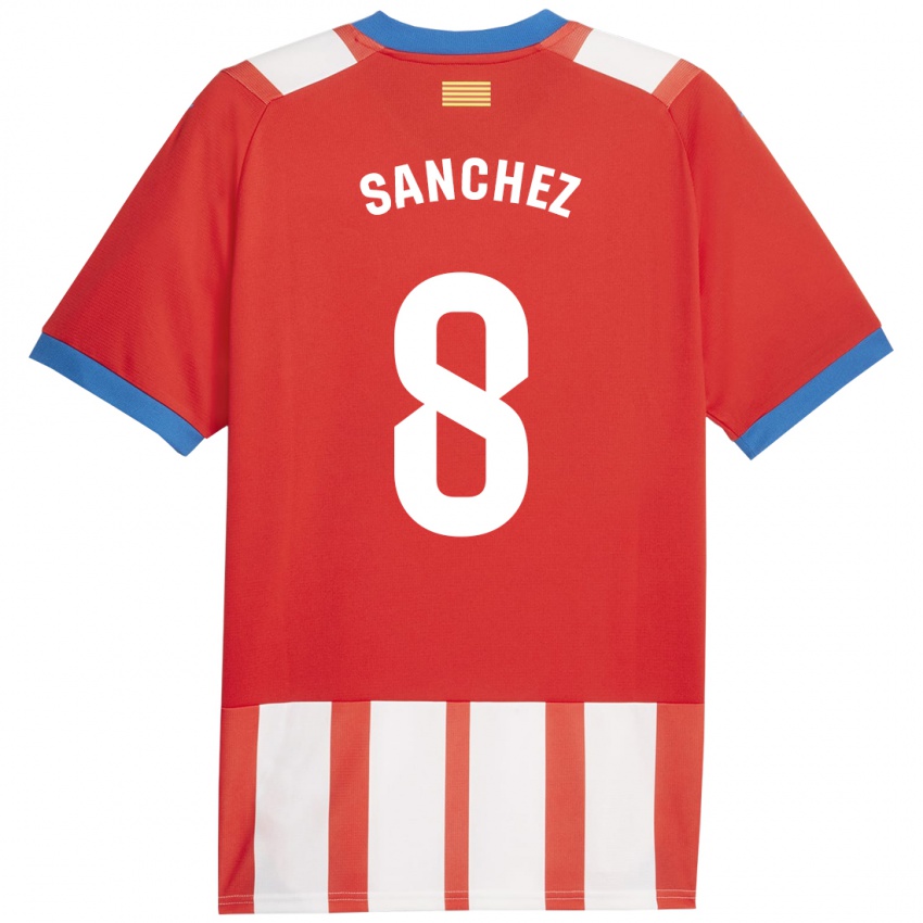 Niño Camiseta Miguel Ángel Sánchez #8 Rojo Blanco 1ª Equipación 2023/24 La Camisa Chile